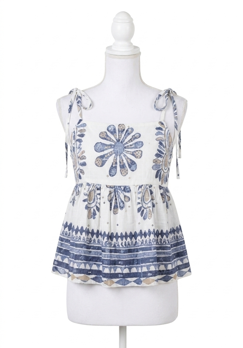 NEW ENTRO willow peplum top in blue